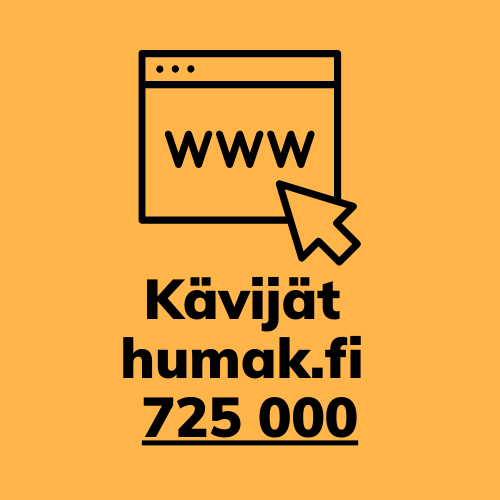 Kävijät humak.fi 725 000 .
