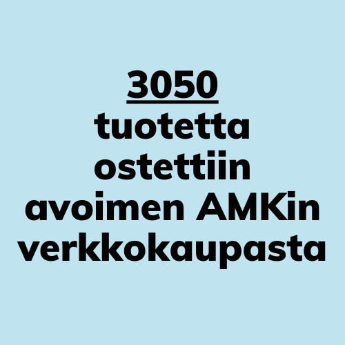 Tuotetta ostettiin avoimen amkin verkkokaupasta 3050.