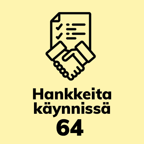 Hankkeita käynnissä 64.